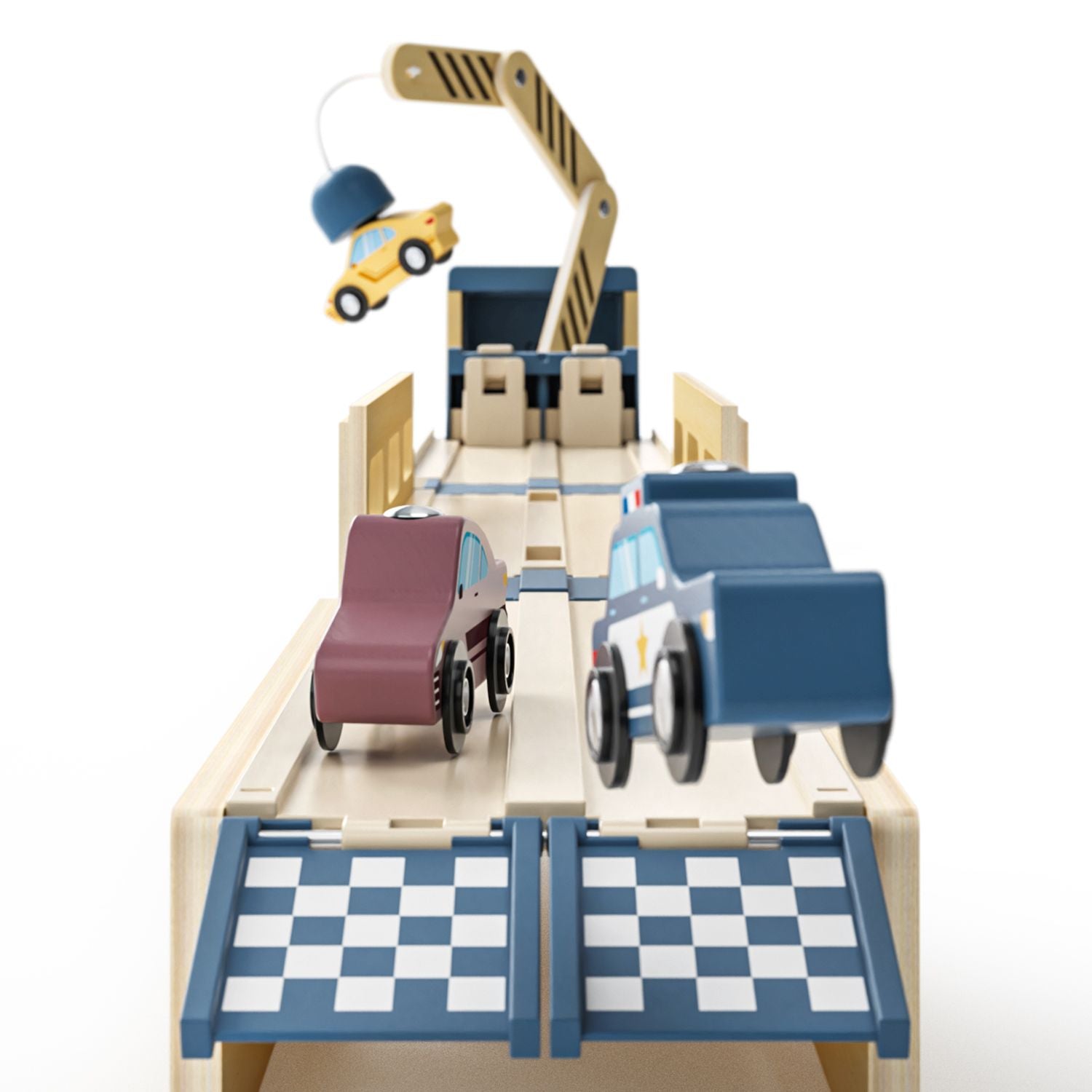 A removable driver and a magnetic crane complete the set and offer additional opportunities for creative role play.