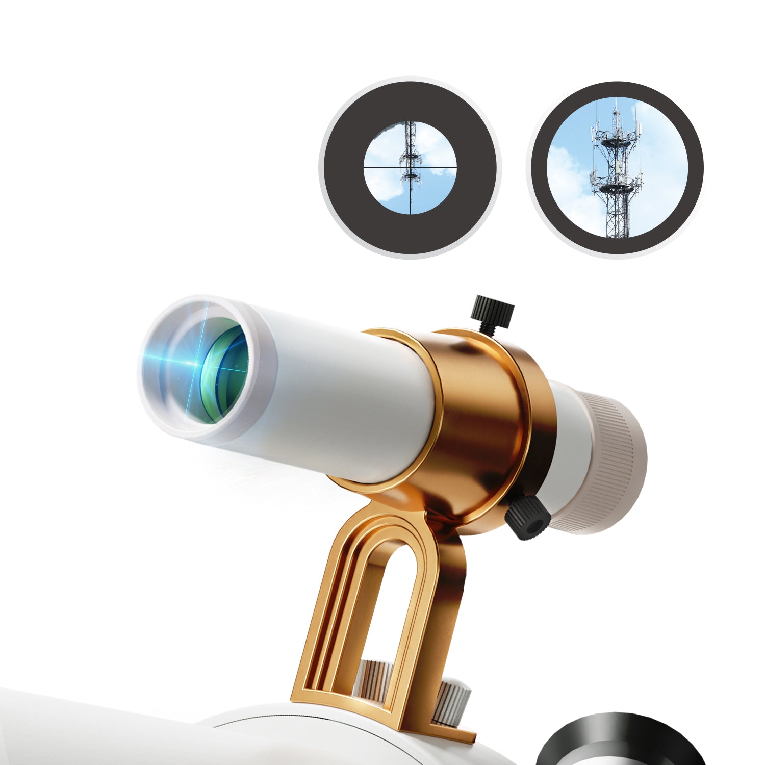  The star finder objective is used for orientation during observations, with which observation objects are set in the focus of the telescope.